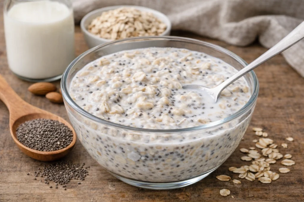 Oats With Milk and Chia Seeds