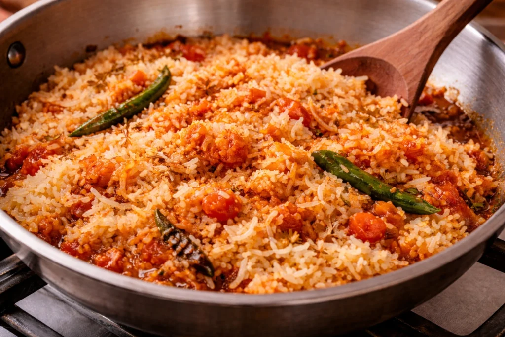 add rice to prepare the tomato bath recipe