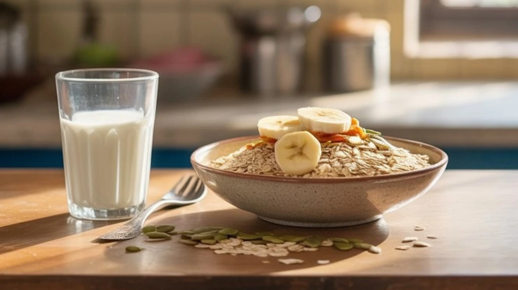 healthy oats bowl fruits