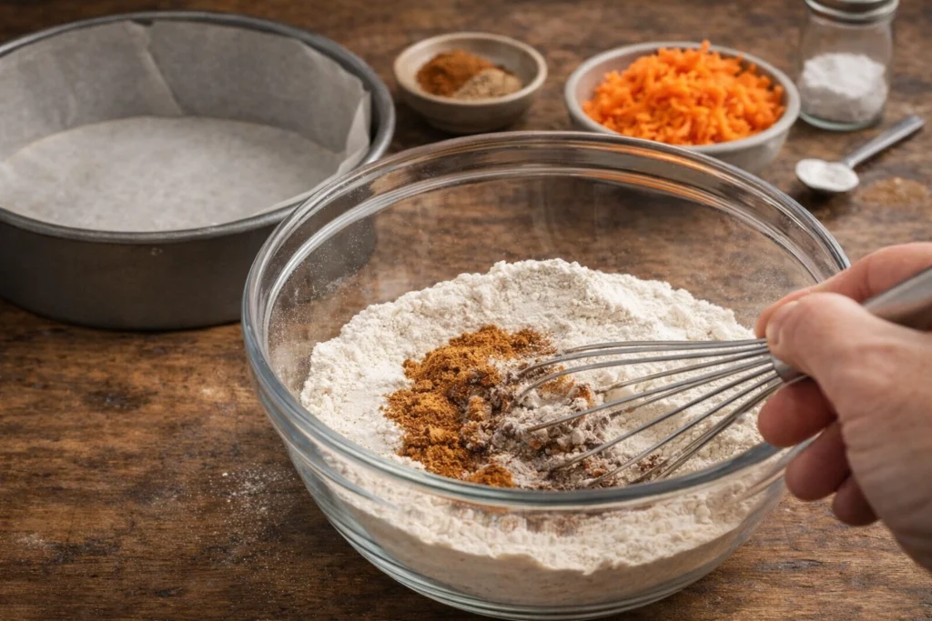 whisk together flour, baking soda, baking powder, salt, and spices